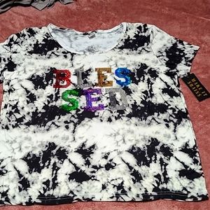 Tiedye "Blessed" plus Size t shirt